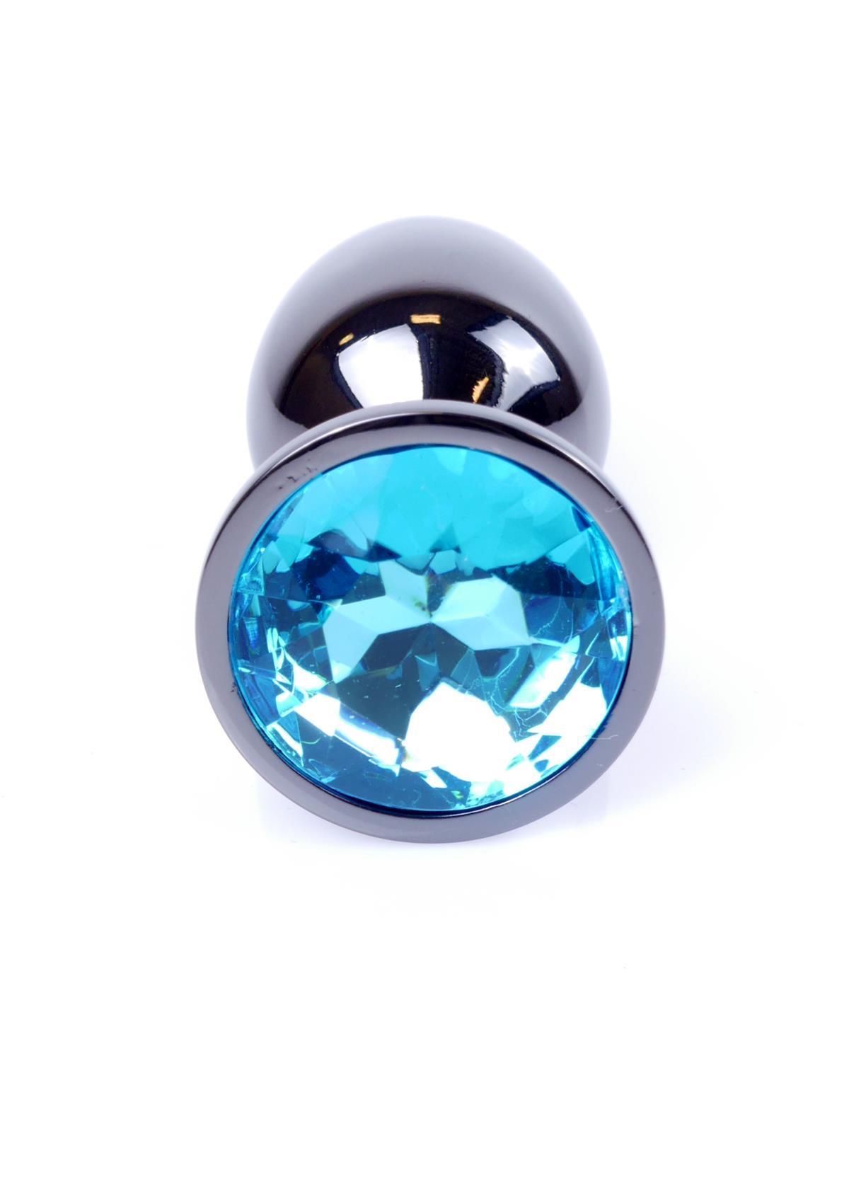 Bossoftoys - 64-00031 - Plug - Dark Silver - Anal - Light Blue - length 7 cvm - dia 2,7 cm
