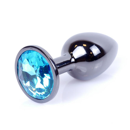 Bossoftoys - 64-00031 - Plug - Dark Silver - Anal - Light Blue - length 7 cvm - dia 2,7 cm