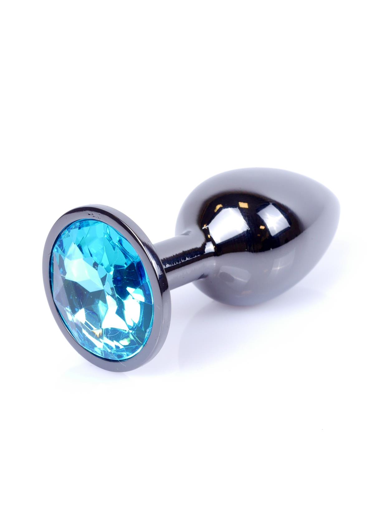 Bossoftoys - 64-00031 - Plug - Dark Silver - Anal - Light Blue - length 7 cvm - dia 2,7 cm