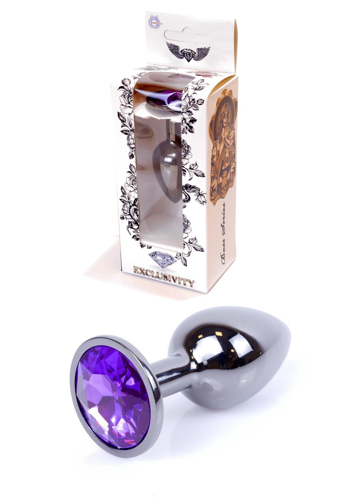 Analplug Dunkelsilber Lila - 7 cm