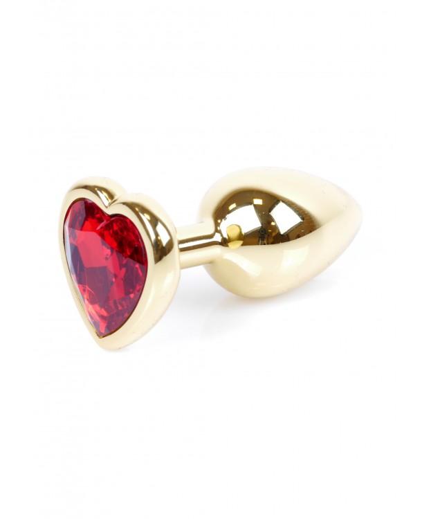 Anaalplug RVS Goud met Rood Hartje
