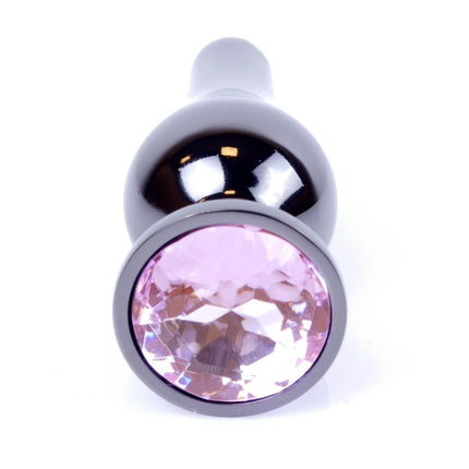 Bossoftoys - 64-00054 - Butt - Plug - Dark - Silver - Anal - Rose - length 9,5 cm - dia 3 cm - window colour box