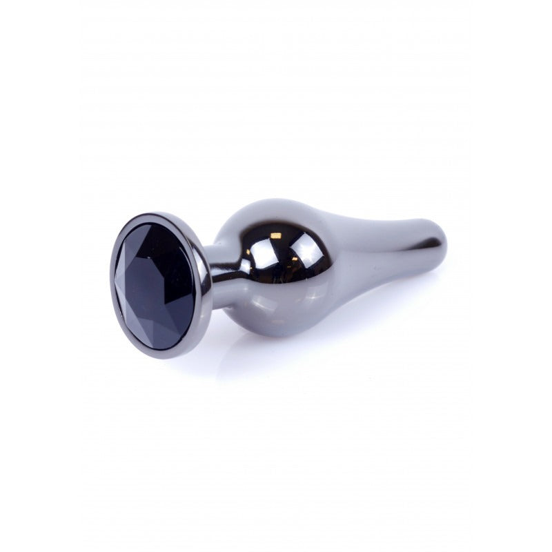 Analplug Edelstahl Dunkelsilber Schwarz