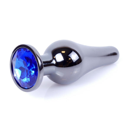 Bossoftoys dark silver Butt Plug - Anal - Dark Blue - lenght 9,5 cm - dia 3 cm - 64-00059