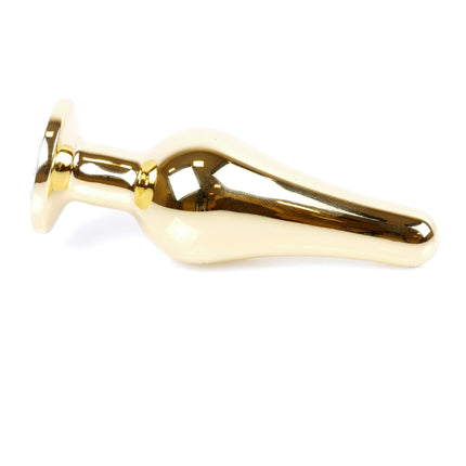 Bossoftoys - 64-00069 - Gold Butt Plug - Anal plug with green stone - length 9,5 m - dia 3 cm - colour window box