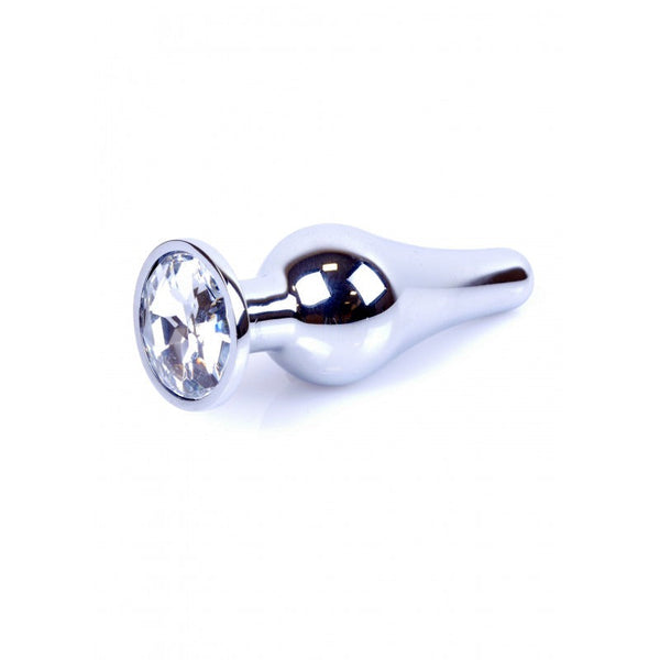 Grote Buttplug Zilver met Heldere Steen
