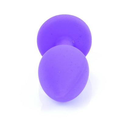 Bossoftoys - 64-00086 -Purple Silicone Anal Plug - anal plug with red stone - Medium size - length 7 cm - dia 2,7 cm - colour window box