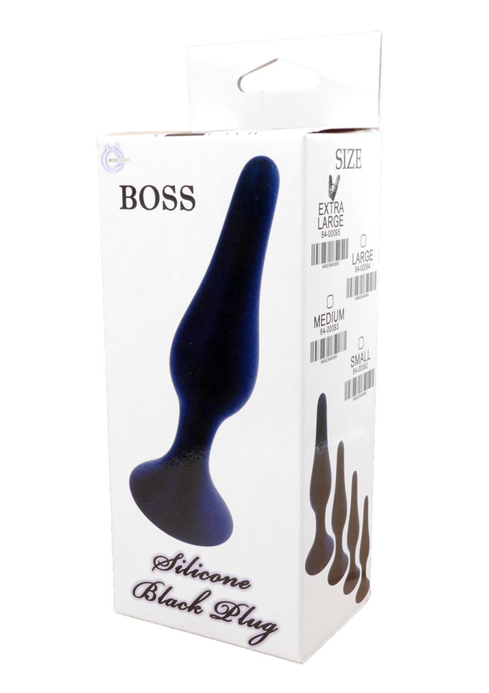 Siliconen Anal Plug Zwart Medium - 11 cm