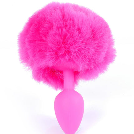 Bossoftoys - 64-00099 - Pink Silicone Anal Plug with bunny tail Pink - length 6,5 cm - dia 2,7 cm - colour window box