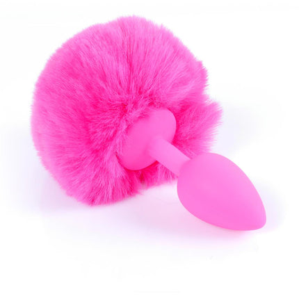 Bossoftoys - 64-00099 - Pink Silicone Anal Plug with bunny tail Pink - length 6,5 cm - dia 2,7 cm - colour window box