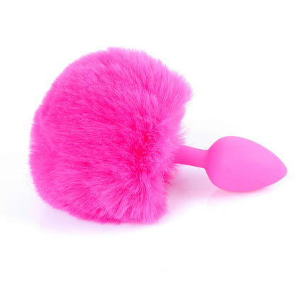 Bossoftoys - 64-00099 - Pink Silicone Anal Plug with bunny tail Pink - length 6,5 cm - dia 2,7 cm - colour window box