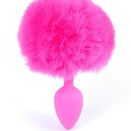 Bossoftoys - 64-00099 - Pink Silicone Anal Plug with bunny tail Pink - length 6,5 cm - dia 2,7 cm - colour window box