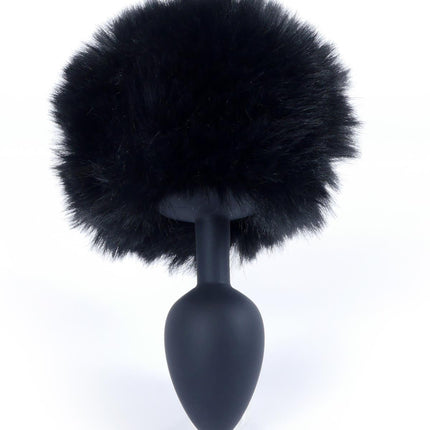 Bossoftoys - 64-00100 - Black Silicone Anal Plug with bunny tail black - length 6,5 cm - dia 2,7 cm - colour window box