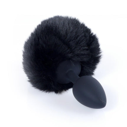 Bossoftoys - 64-00100 - Black Silicone Anal Plug with bunny tail black - length 6,5 cm - dia 2,7 cm - colour window box