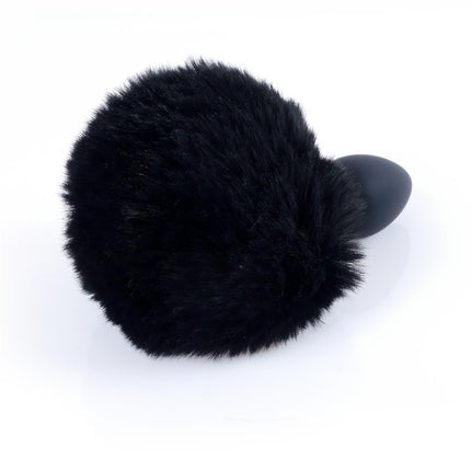 Bossoftoys - 64-00100 - Black Silicone Anal Plug with bunny tail black - length 6,5 cm - dia 2,7 cm - colour window box