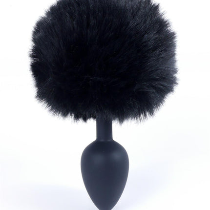 Bossoftoys - 64-00100 - Black Silicone Anal Plug with bunny tail black - length 6,5 cm - dia 2,7 cm - colour window box