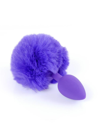 Bossoftoys - 64-00101 - Purple Silicone Anal Plug with bunny tail Purple - length 6.5 cm - dia 2.7 cm - color window box