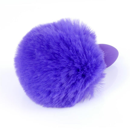 Bossoftoys - 64-00101 - Purple Silicone Anal Plug with bunny tail Purple - length 6,5 cm - dia 2,7 cm - colour window box