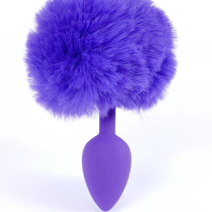 Bossoftoys - 64-00101 - Purple Silicone Anal Plug with bunny tail Purple - length 6,5 cm - dia 2,7 cm - colour window box