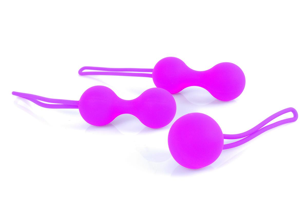 Bossoftoys - 64-00103 - Silicone kegal ball set  - 3 different styles - Pink