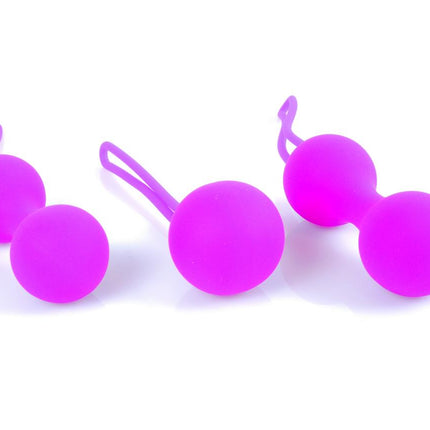 Bossoftoys - 64-00103 - Silicone kegal ball set  - 3 different styles - Pink