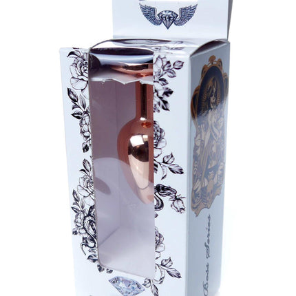 Bossoftoys - 64-00111 - Unique Colour - Rose Gold Anal Plug - Gold Plug with Black stone - length 7 CM - Dia 2,7 CM - colour window box
