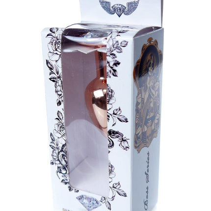 Bossoftoys - 64-00112 - Unique Colour - Rose Gold Anal Plug - Gold Plug with White stone - length 7 CM - Dia 2,7 CM - colour window box