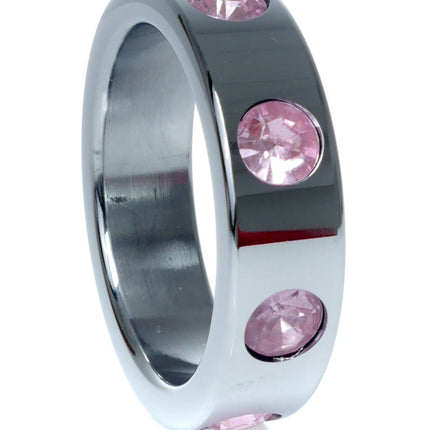 Bossoftoys - 64-00122 - Stainless steel - Metal Cockring - with rose Diamond stones - Large size - inner dia 4.5 CM - outer dia 5.5 CM