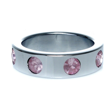 Bossoftoys - 64-00122 - Stainless steel - Metal Cockring - with rose Diamond stones - Large size - inner dia 4.5 CM - outer dia 5.5 CM