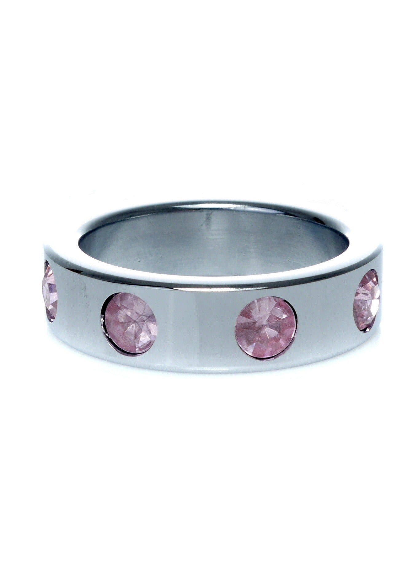 Bossoftoys - 64-00122 - Stainless steel - Metal Cockring - with rose Diamond stones - Large size - inner dia 4,5 CM - outer dia 5,5 CM