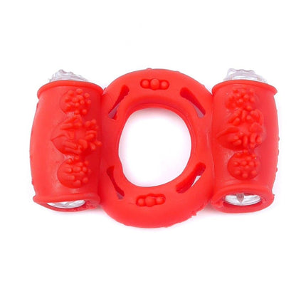 Bossoftoys - 67-00036 - Vibrating Cockring  - double Motors - Red - batteries included - packed in plastic bag