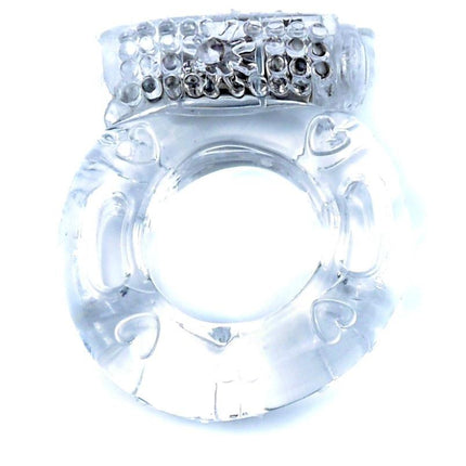 Bossoftoys - 67-00039 - Vibrating Cockring - Clear - batteries included - packed in plastic bag
