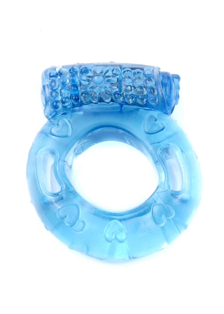 Vibrierender Cockring Blau - Batterien enthalten