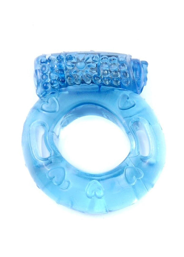 Vibrerende Cockring Blauw - Batterijen Inbegrepen
