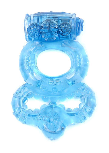 Vibrating Cock Ring Blue - batteries included