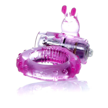 Bossoftoys - 67-00047 - Rabbit Vibrating Cockring - 7.5 cm - Pink - batteries included - packed in strong blister