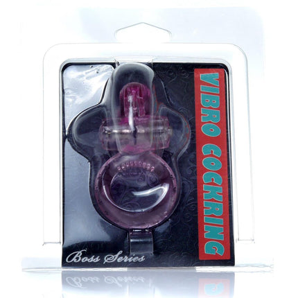 Bossoftoys - 67-00047 - Rabbit Vibrating Cockring - 7.5 cm - Pink - batteries included - packed in strong blister