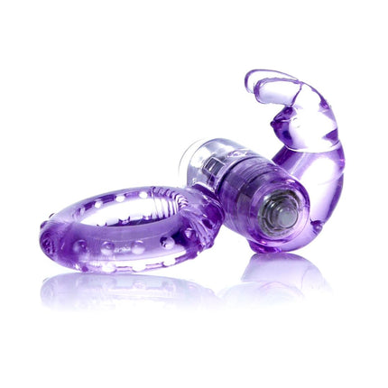 Bossoftoys - 67-00048 - Rabbit Vibrating Cockring - 7.5 cm - Purple - batteries included - packed in strong blister