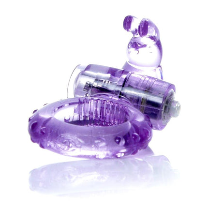 Bossoftoys - 67-00048 - Rabbit Vibrating Cockring - 7.5 cm - Purple - batteries included - packed in strong blister