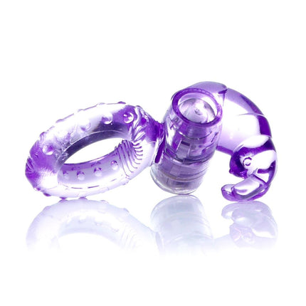 Bossoftoys - 67-00048 - Rabbit Vibrating Cockring - 7.5 cm - Purple - batteries included - packed in strong blister