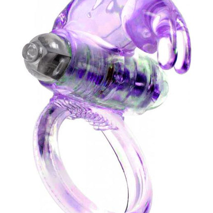 Bossoftoys - 67-00048 - Rabbit Vibrating Cockring - 7.5 cm - Purple - batteries included - packed in strong blister