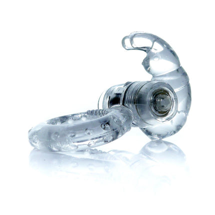 Bossoftoys - 67-00049 - Rabbit Vibrating Cockring - 7.5 cm - Clear - batteries included - packed in strong blister