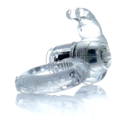 Bossoftoys - 67-00049 - Rabbit Vibrating Cockring - 7.5 cm - Clear - batteries included - packed in strong blister