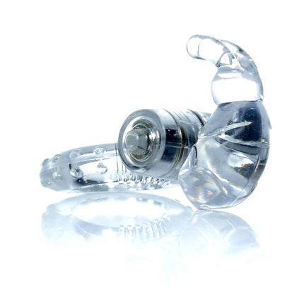 Bossoftoys - 67-00049 - Rabbit Vibrating Cockring - 7.5 cm - Clear - batteries included - packed in strong blister