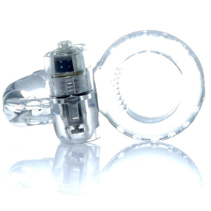 Bossoftoys - 67-00049 - Rabbit Vibrating Cockring - 7.5 cm - Clear - batteries included - packed in strong blister