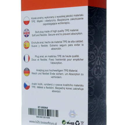 Bossoftoys - 67-00064 - T Plug Ripple plug - Anal Large Plug - length 9,5 cm - dia 2,5 cm - colour box