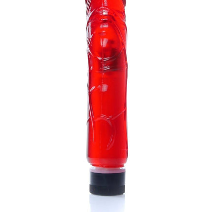 Bossoftoys - 67-00075 - Real Skin - Realistic vibrator - Juicy jelly Red - 22 m- Dia 4 cm - Multispeed