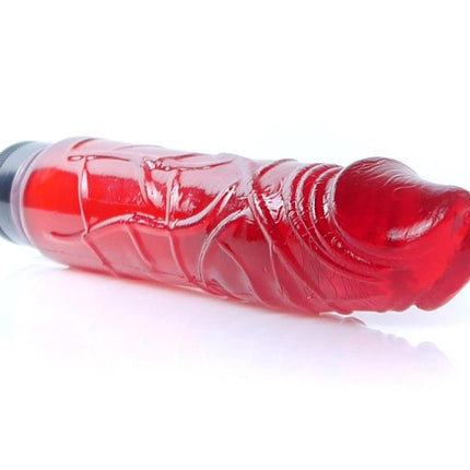 Bossoftoys - 67-00075 - Real Skin - Realistic vibrator - Juicy jelly Red - 22 m- Dia 4 cm - Multispeed