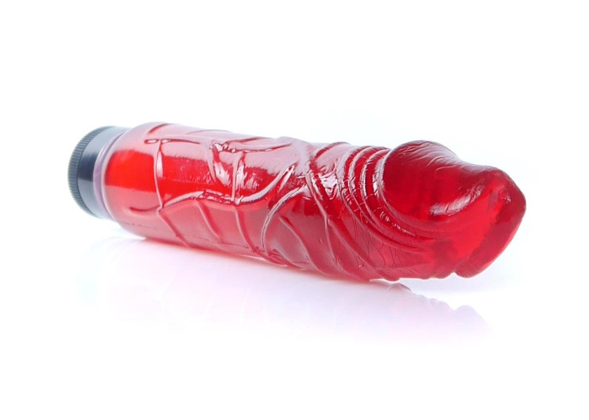 Bossoftoys - 67-00075 - Real Skin - Realistic vibrator - Juicy jelly Red - 22 m- Dia 4 cm - Multispeed