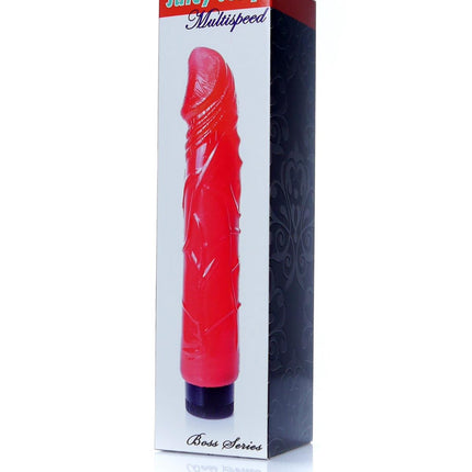 Bossoftoys - 67-00075 - Real Skin - Realistic vibrator - Juicy jelly Red - 22 m- Dia 4 cm - Multispeed